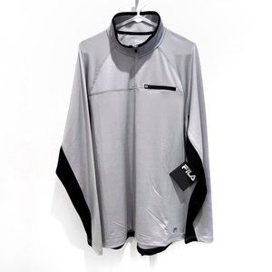 FILA Mens 1/4 Zip Lightweight Pullover Sweatshirt Jacket Grey Size Large NWT